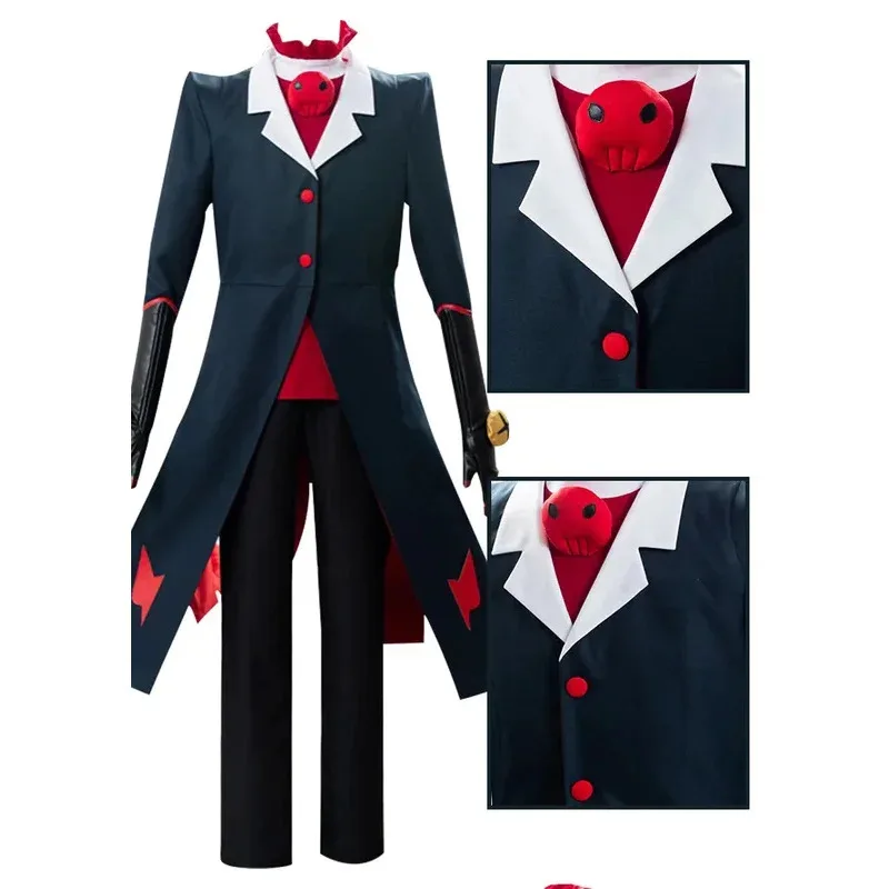 أزياء هازبين التأثيرية للفنادق Helluva Boss بدلة موحدة للرجال والنساء أزياء تنكرية للهالوين