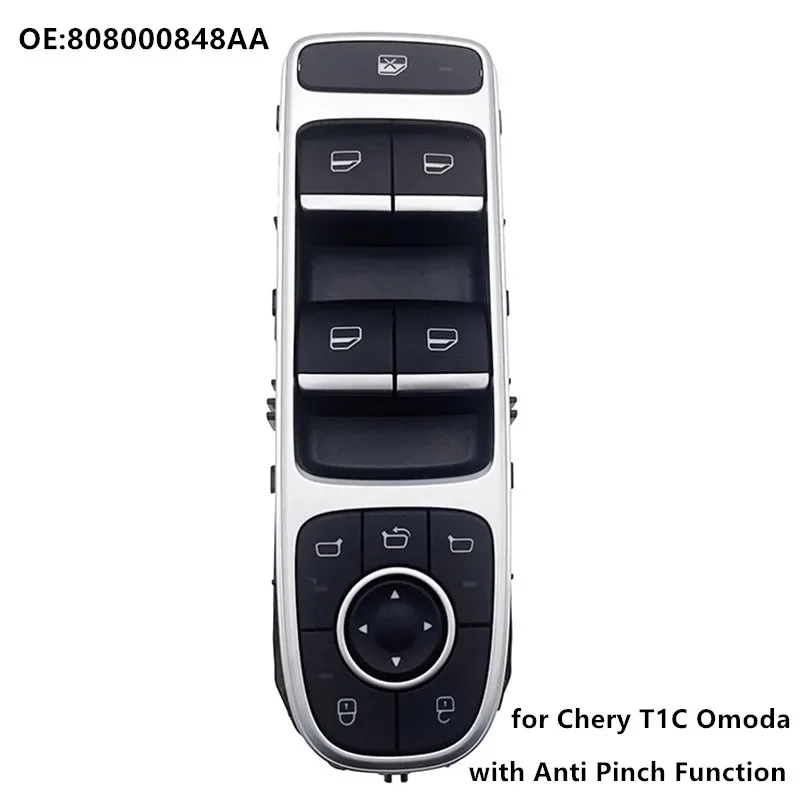 Master Power Window Lifter Control Switch for Chery T1C Omoda C5 with Anti Pinch Function Window Regulator Switch 808000848AA