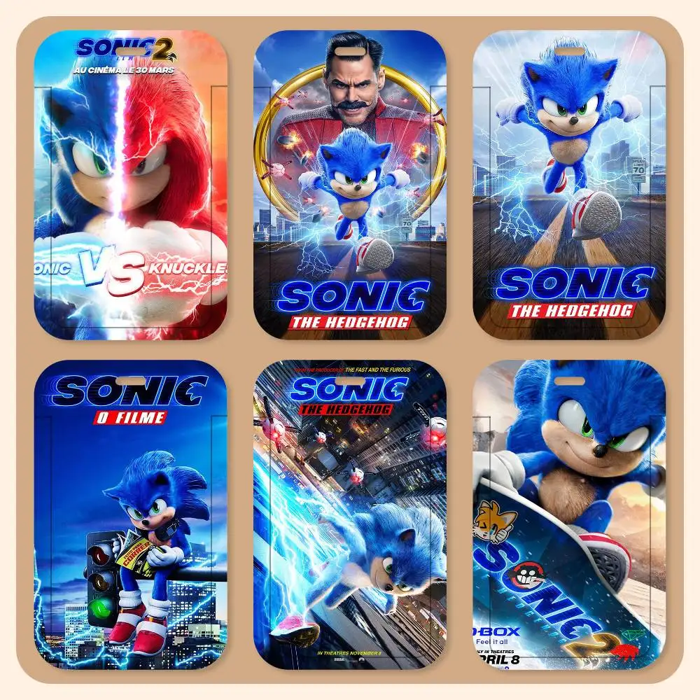 Sonic the Hedgehog 2 - Porta Tarjetas de Identificación con Correa para el Cuello, Colgante, Porta Credenciales, Llavero, Estuche para Tarjetas de Trabajo, Regalo