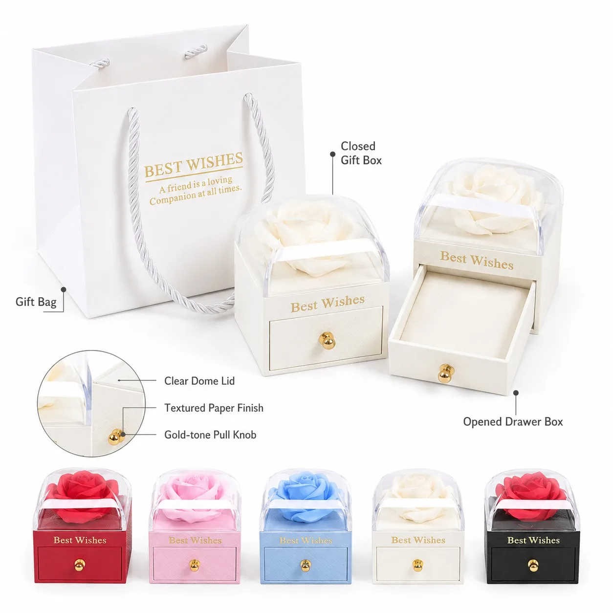 Round Pendant 100 Languages Projection Necklaces With Rose Gift Box For Women Mother Christmas Valentine Birthday Jewelry