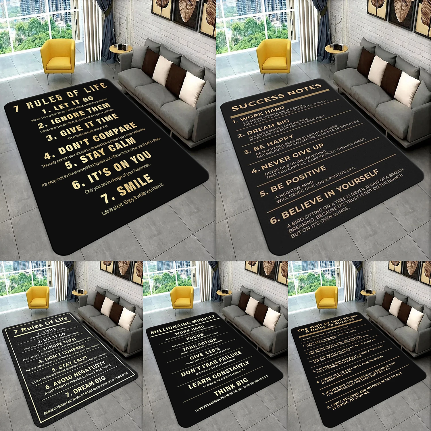 

Килимок с вдохновляющими цитатами успеха — нескользящий коврик для прихожей, гостиной, спальни, внутренний ковер, подходит для больших помещений