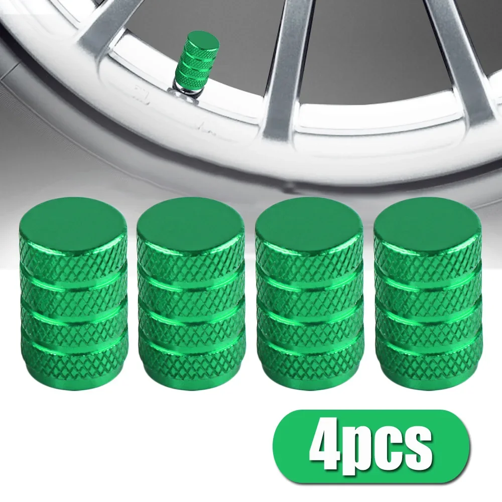 4pcs New Green Aluminum Metal Wheel Tire Valve Caps Dust Cover For AUDI BMW VW Mazda Ford Toyota Nissan Hyundai Car Styling