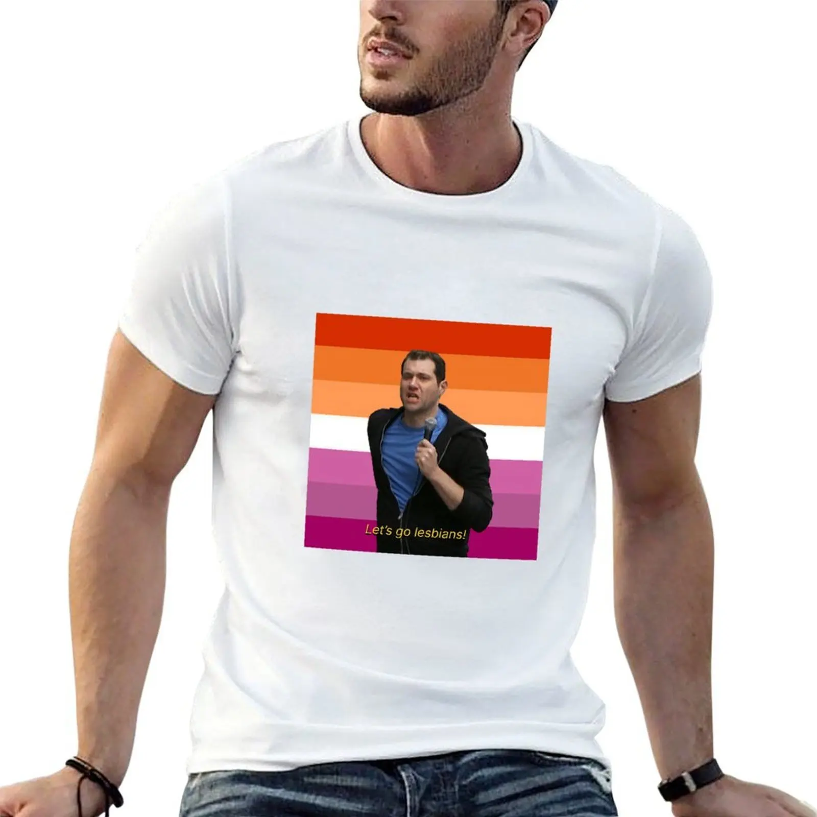 

let's go lesbians! (with flag) T-Shirt t shirts for man graphic tees t shirts with prints T-Shirt