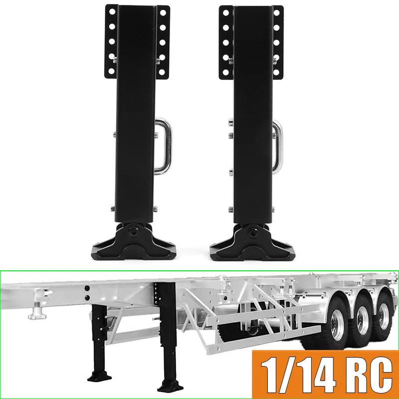 

1:14th Scale RC Truck Metal Black Bracket landing Gear for SCANIA Tamiya 770S R620 for VOLVO ACTROS AROCS Model Car DIY Parts