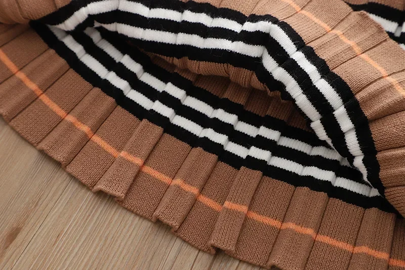 Otoño Invierno, suéter informal para niñas + faldas, conjuntos de 2 uds., ropa para niños, Jersey de punto de estilo Preppy para fiesta de Navidad para niñas