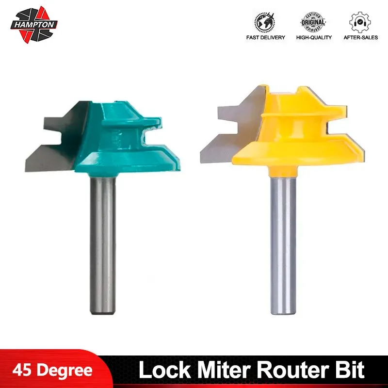 45 gradi Lock Minter Router Bis 6/8/6.35/12.7mm gambo 45 punte medie intaglio del legno tenone coltello fresatrice per la lavorazione del legno