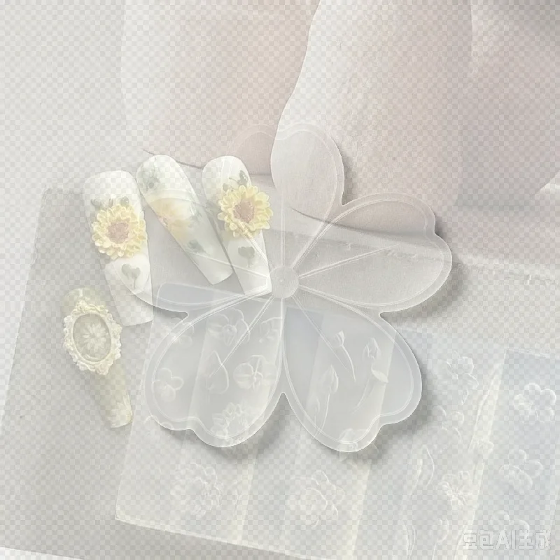 3D Silicone Nail Mold Clear Multiple Flowers Templates DIY Handmade Nail Art Decor Practical Manicure Tool For Salon Home Nail
