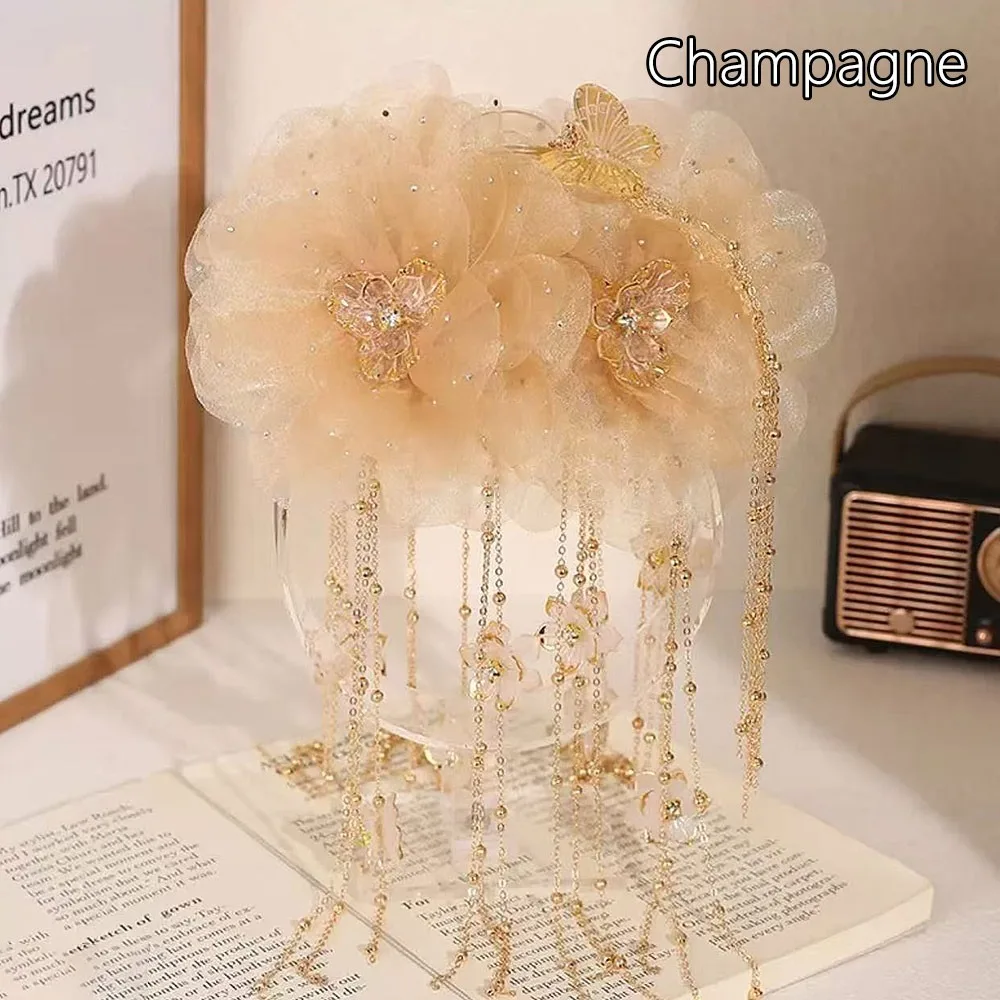 

Elegant Lotus Flower Hair Clip Sequins Cloth Bow Hairgrips Butterflies Tassels Shark Clip Hair Accessories