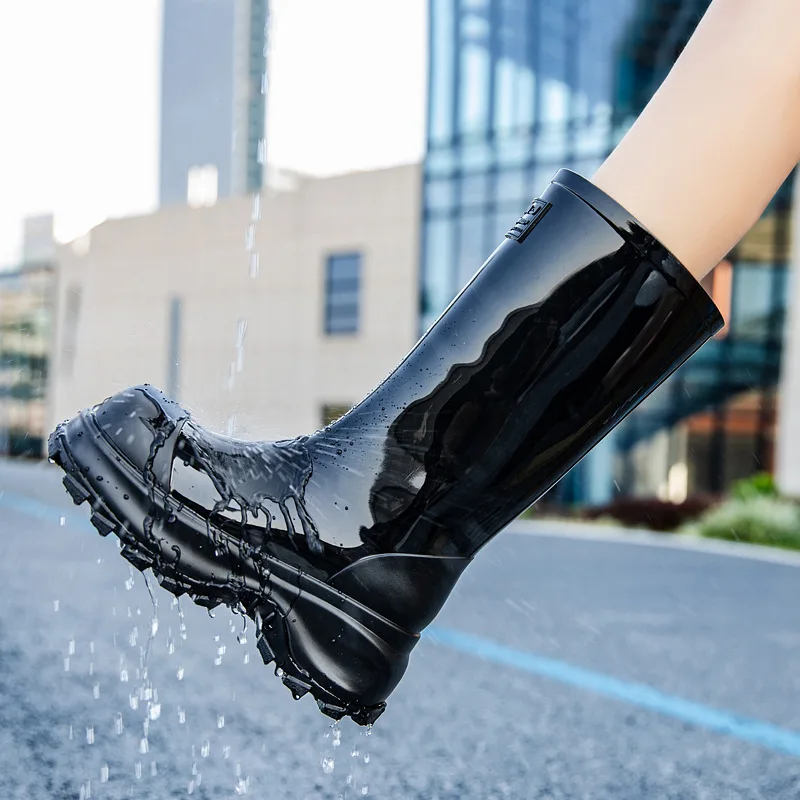 Botas de Lluvia para Mujer, Zapatos de Goma a Media Pantorrilla, Impermeables, para Jardín y Trabajo, Galochas de Goma para Mujer