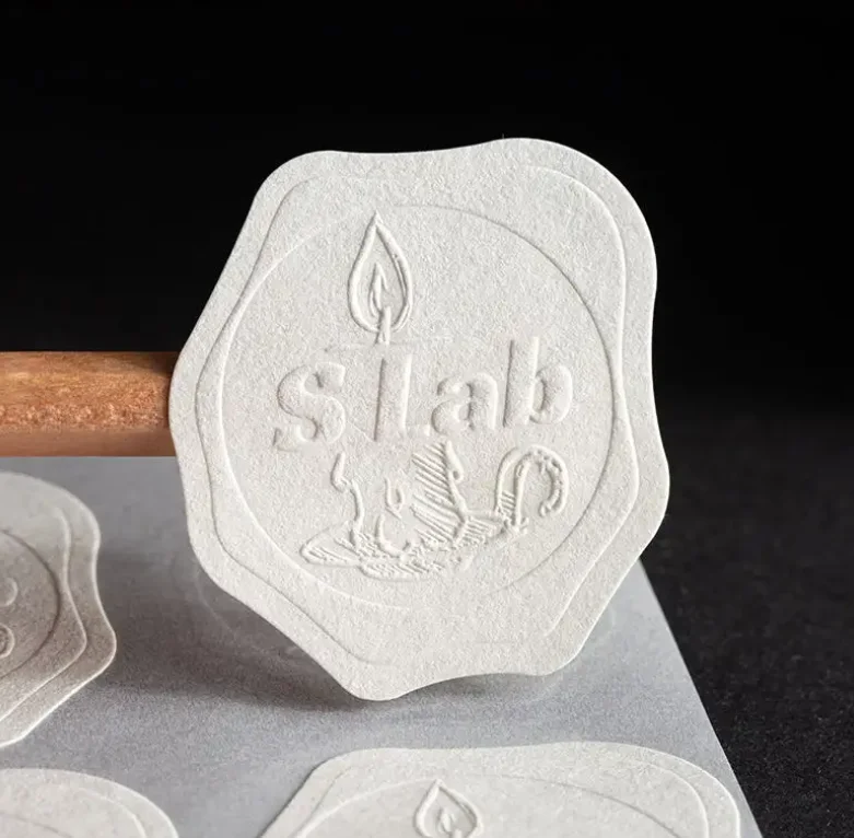Customized 3D logo printing, embossed stickers, concave convex process labels, textured paper packaging, sealed labels