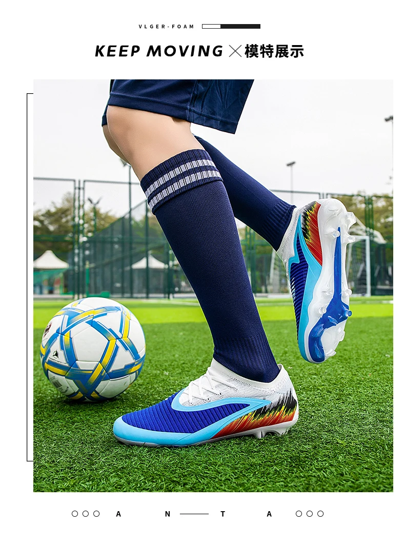 Neue Herren Fußballschuhe Ultraleichte Outdoor-Trainingsschuhe Dropshipping Fußballschuhe mit Langen Stollen FG Rutschfest – Detail 2
