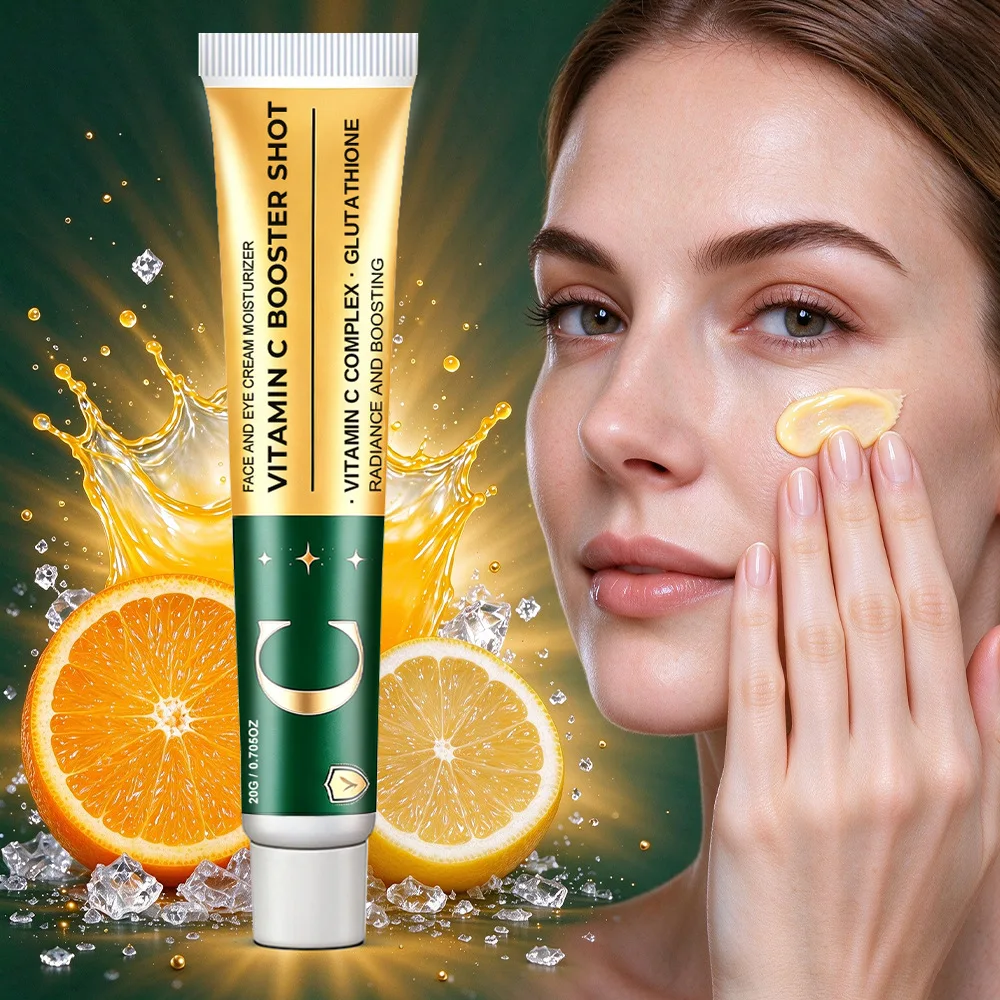Vitamin C Booster Shot, Face and Eye Cream Moisturizer, Vitamin C Complex, Glutathione, Citrus Extract.