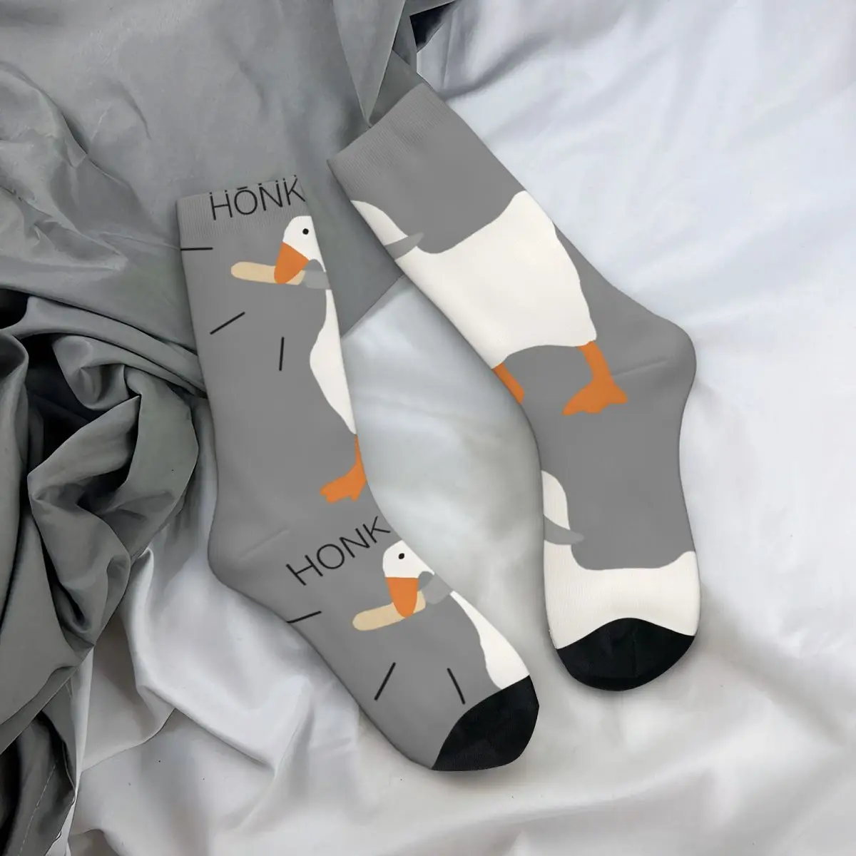 Chaussettes de compression vintage pour hommes, hip hop, amusant, unisexe, U-Untitled Goose Game, Harajuku, sans couture, imprimé, drôle, nouveauté, heureux