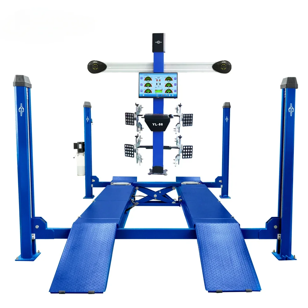 Hot Sale 4 Four Post Car Lift Software Free Download Aligners Equipment Combo 3d Four Wheel Alignment Machine Full Set