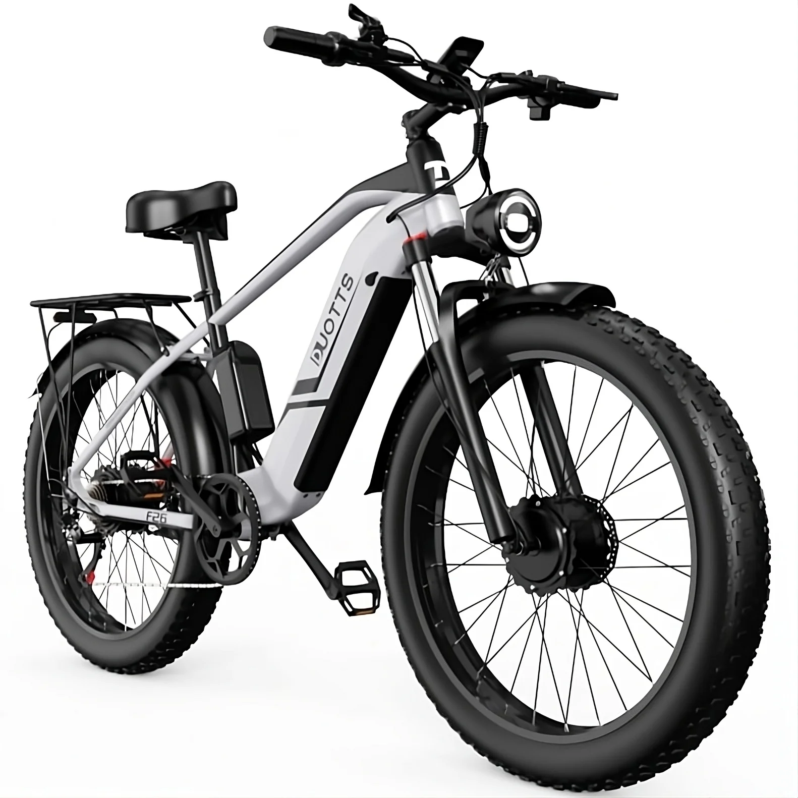 

F26 Электрический велосипед 1500 Вт Двойные двигатели 48V20AH Литиевая батарея Электрический велосипед Гидравлический тормоз 26*4 дюйма Горный электронный велосипед с толстыми шинами