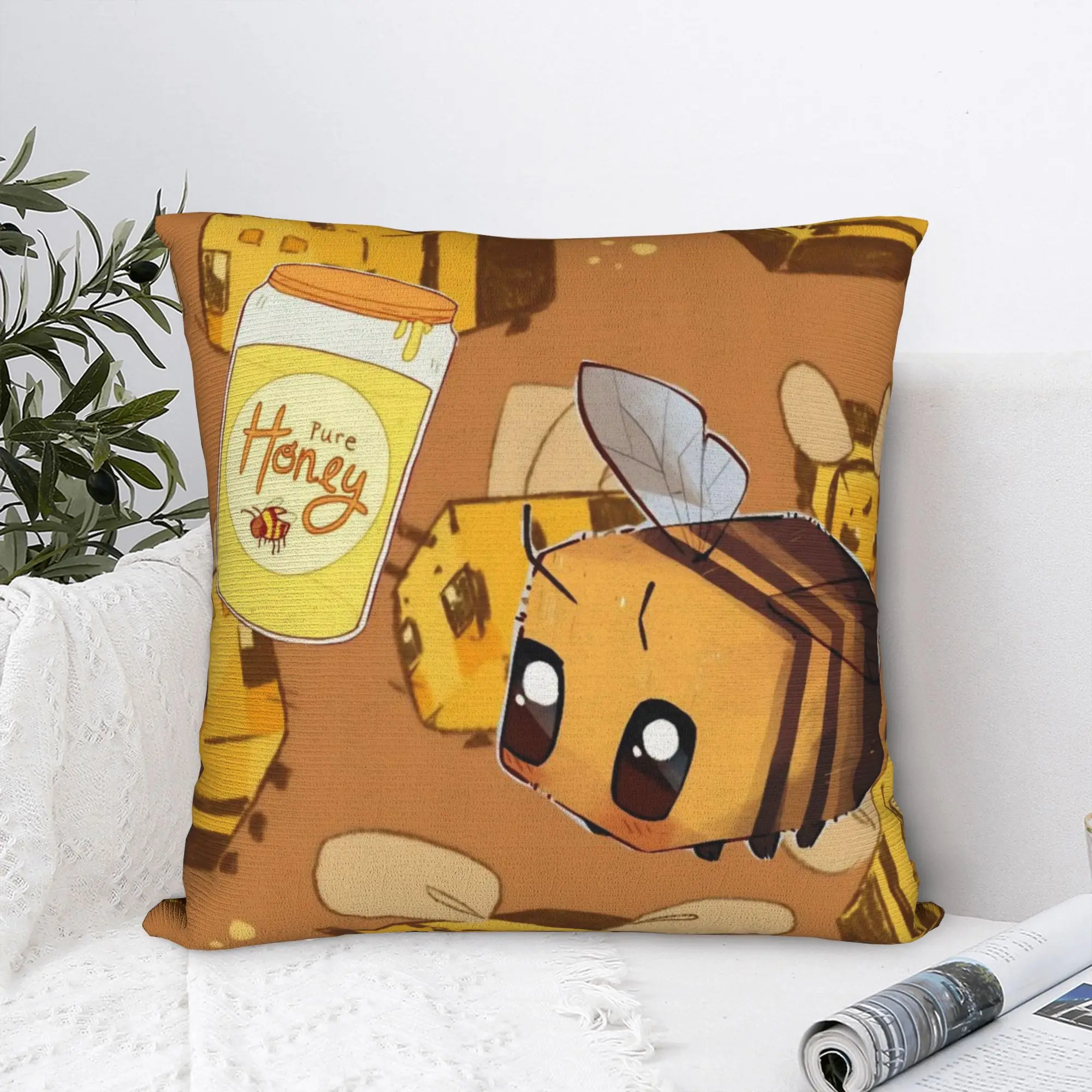 Printed Bee Swarm Simulator BSS Game Pillowcase Polyester Cushion Cover Decorations Cartoon Pillow Case Cover Car Zippered