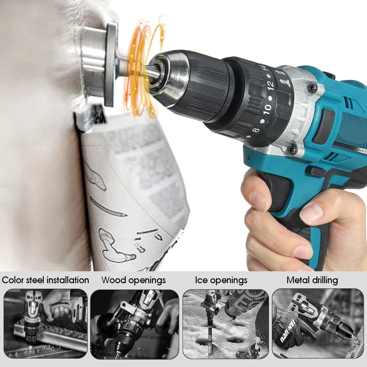 18v-マキタバッテリー用-3-in-1-電動コードレスインパクトドリル-13mm-2スピード充電式電動ドライバー
