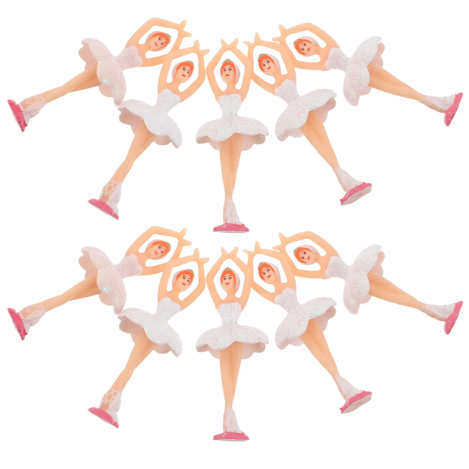 Caja de música con bailarina, mini estatuas de bailarina, decoraciones elegantes de bailarina, decoración para fiesta de cumpleaños, decoración para el hogar, bailarina en miniatura, 10 Uds.