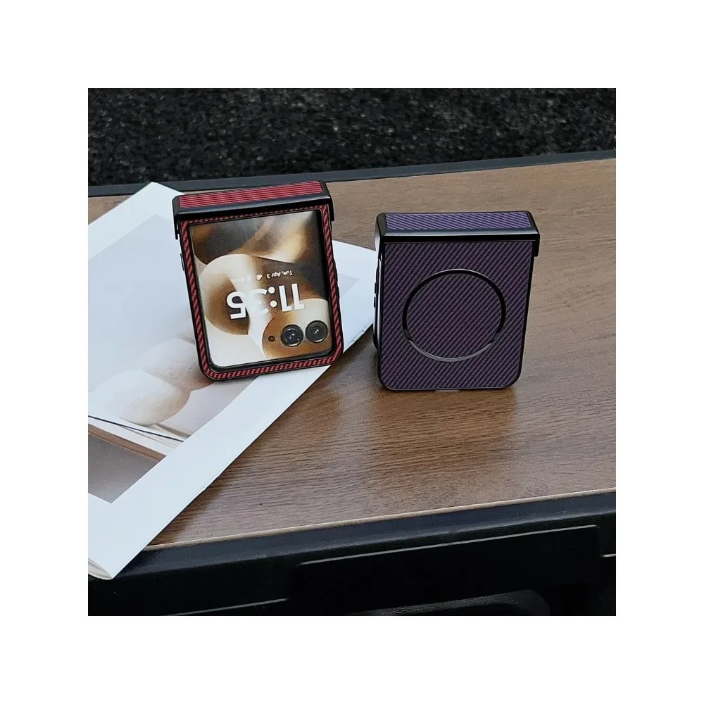 Роскошный деловой магнитный чехол для телефона из углеродного волокна для Motorola Razr 60 50 Ultra 2025 + 2024, защитный чехол для беспроводного зарядного устройства