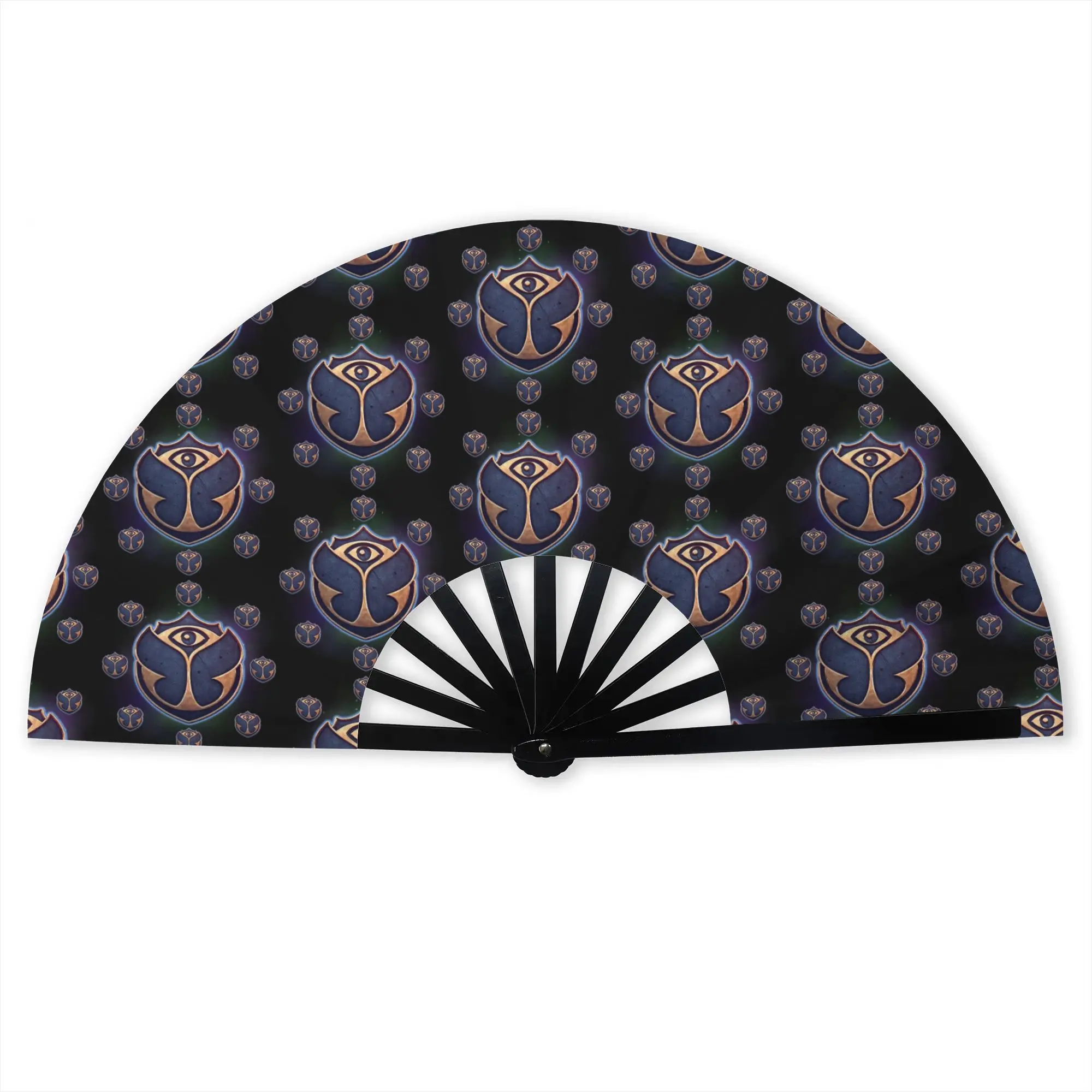 Tomorrowland Folding Hand Fan Personalized Belgian Electronic Dance Polyester Fabric Fan Novelty Summer Accessory Decorative Fan