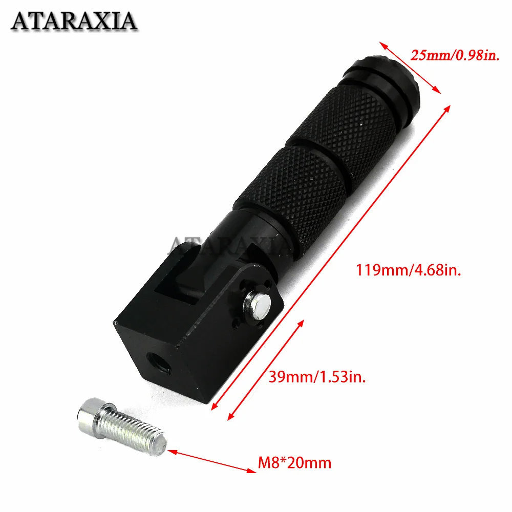 M8 Universal Motorcycle Motor Bike Folding Footrests Footpegs Foot Rests Pegs Rear Pedals Set CNC Aluminum Motorcycle Part