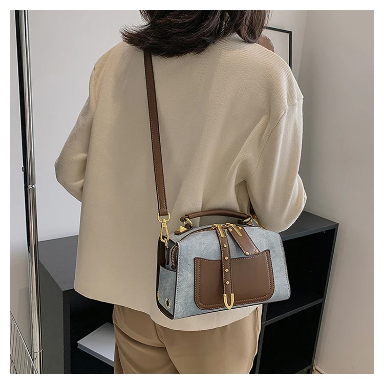 Designer Brand 2023 New High Quality Denim Pillow Bag Fashion Color Contrast Handbags for Women Crossbody Bag Bolsa Feminina