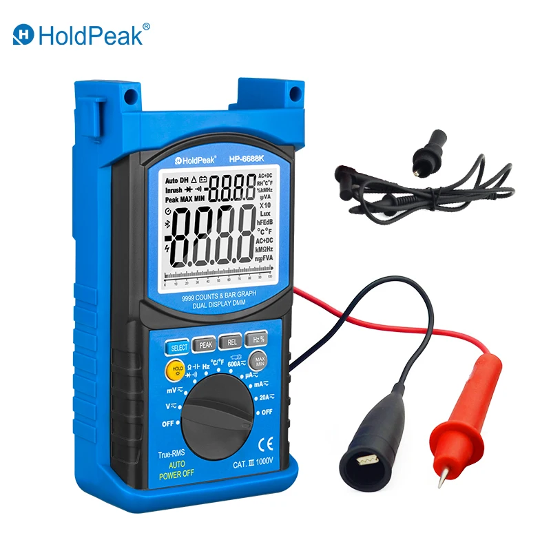 

9999 Counts Digital Multimeter with Dual Display - Measures AC/DC Voltage/Current/Resistance/Capacitance, Frequency, Temperature