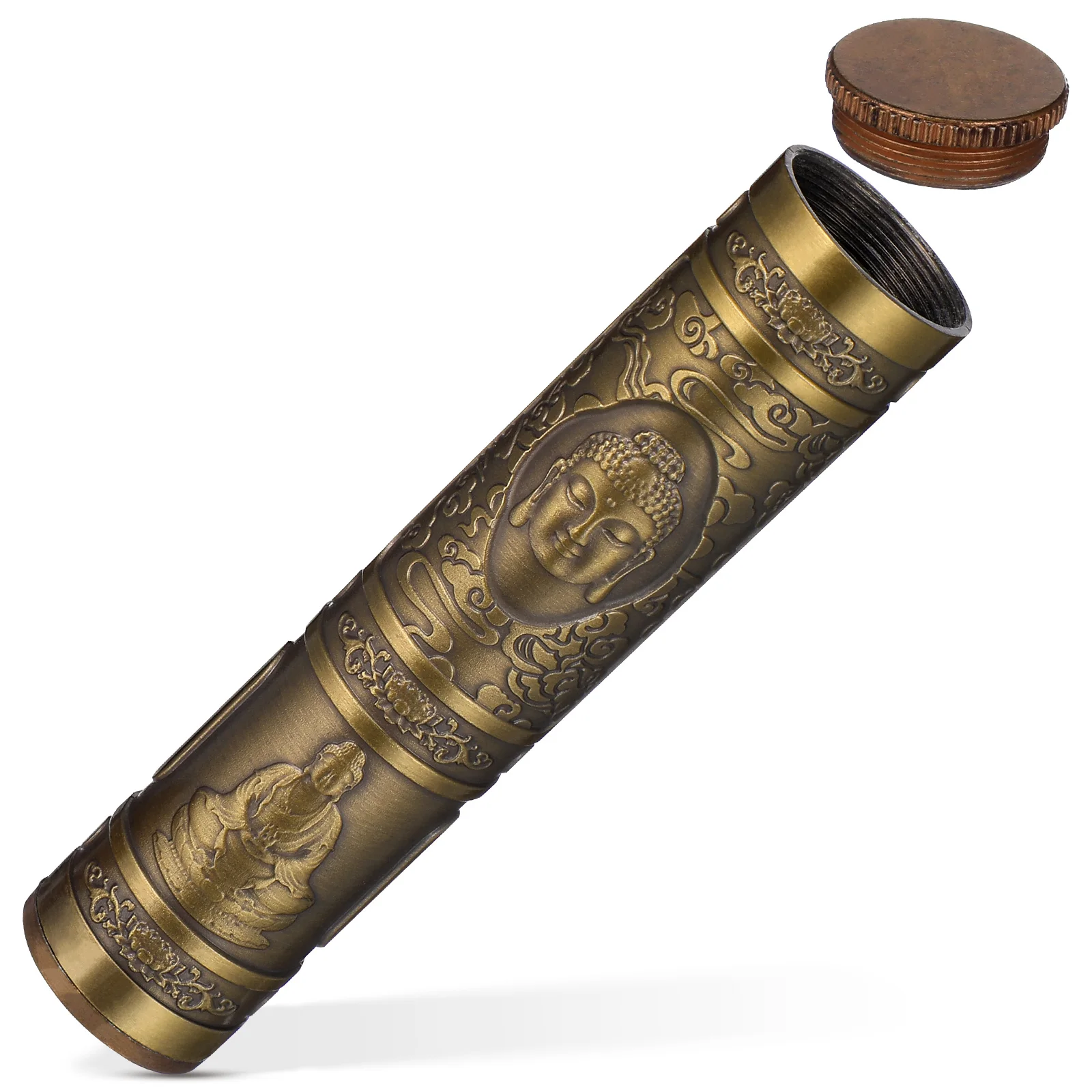 

Durable Zinc Alloy Cigarette Tube Metal Round Portable Airtight Storage Box For Camping Outdoor Home Business Gift