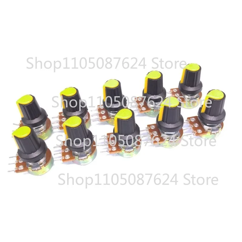 

ZZZ 10 Units 50K B50K For OHM Linear Taper Rotary Potentiometer POT Yellow Knob