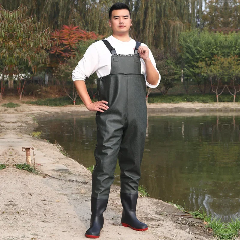 Perfect Breeding Fishing Overalls, Rain Shoes, Fishing Pants, Strong and Wear-resistant Half-body Men's Wading Pants
