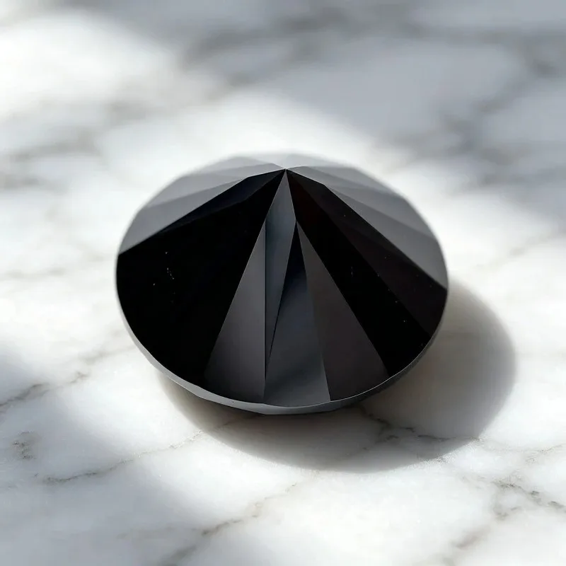 Moissanite Stone Black Color Round Shape Lab Grown Gemstone for DIY Charms Jewelry Making Pass Diamond Tester with Certificate