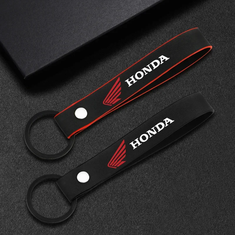 For Honda CB400 CB650F CBF CBR250RR CRF SH300 NC750 Motorcycle Keychain Keyring Suede Leather Keyring Key Chain Accessories