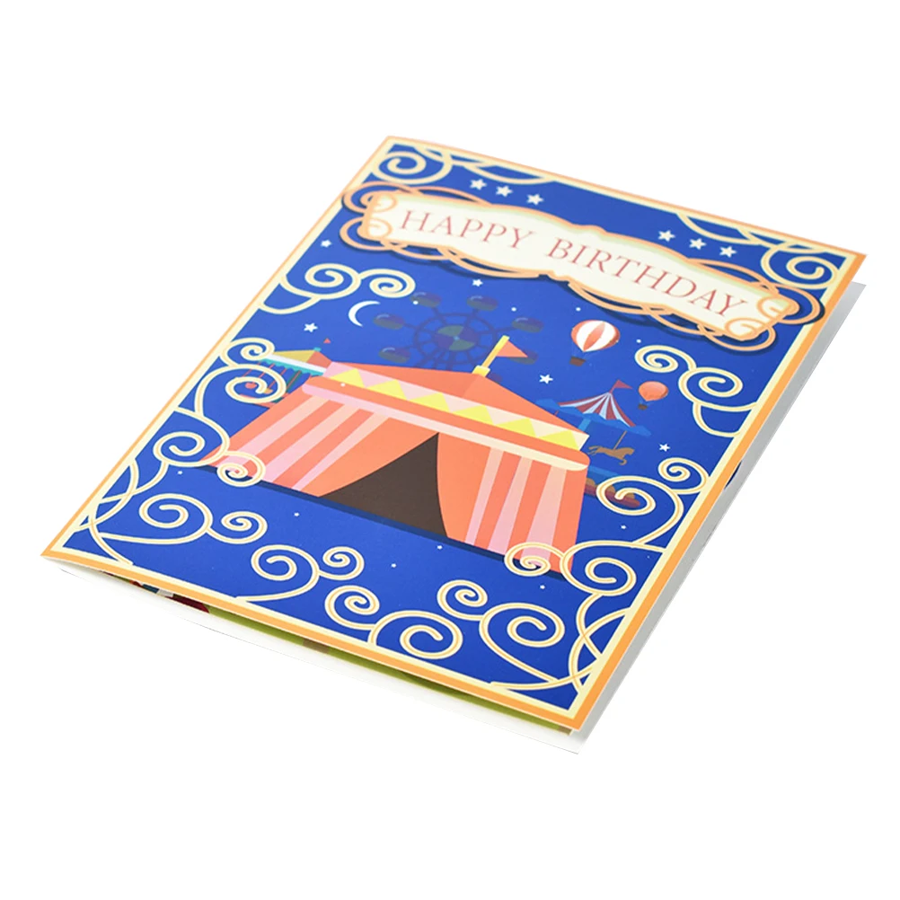 

Delicate Birthday Foldable Greeting Cards Birthday Blessing Cards Greeting Kids Colorful Specialty Paper Foldable Long Storage