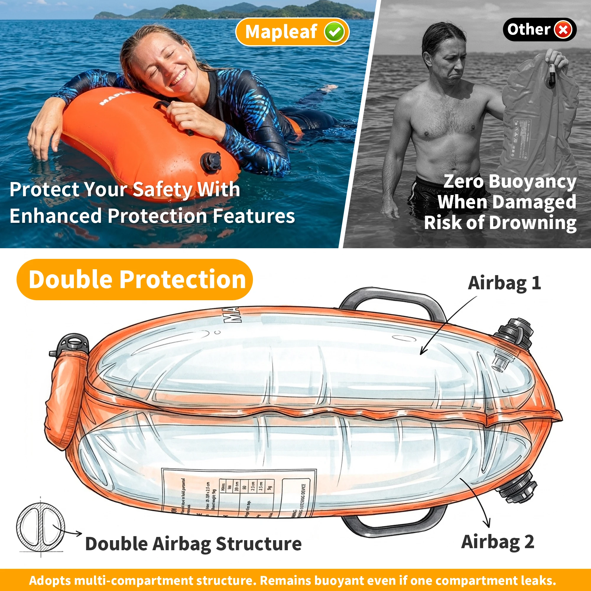 MAPLEAF Swim Buoy Tow Float Sa - Swim Buoy Open Water review and price