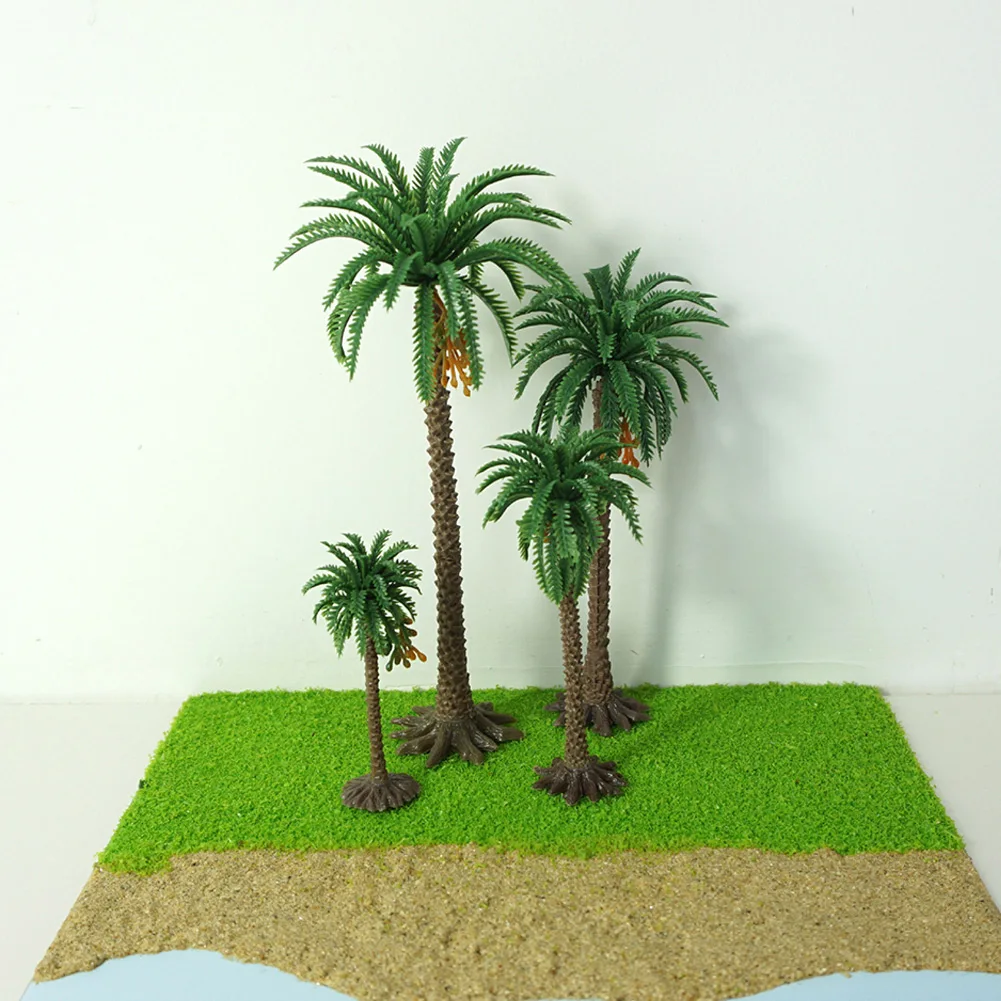 10Pcs 15/12/9/6CM Plastic Coconut Palm Tree Miniature Plant Pots Bonsai Craft Micro Landscape DIY Decoration Scenery Model