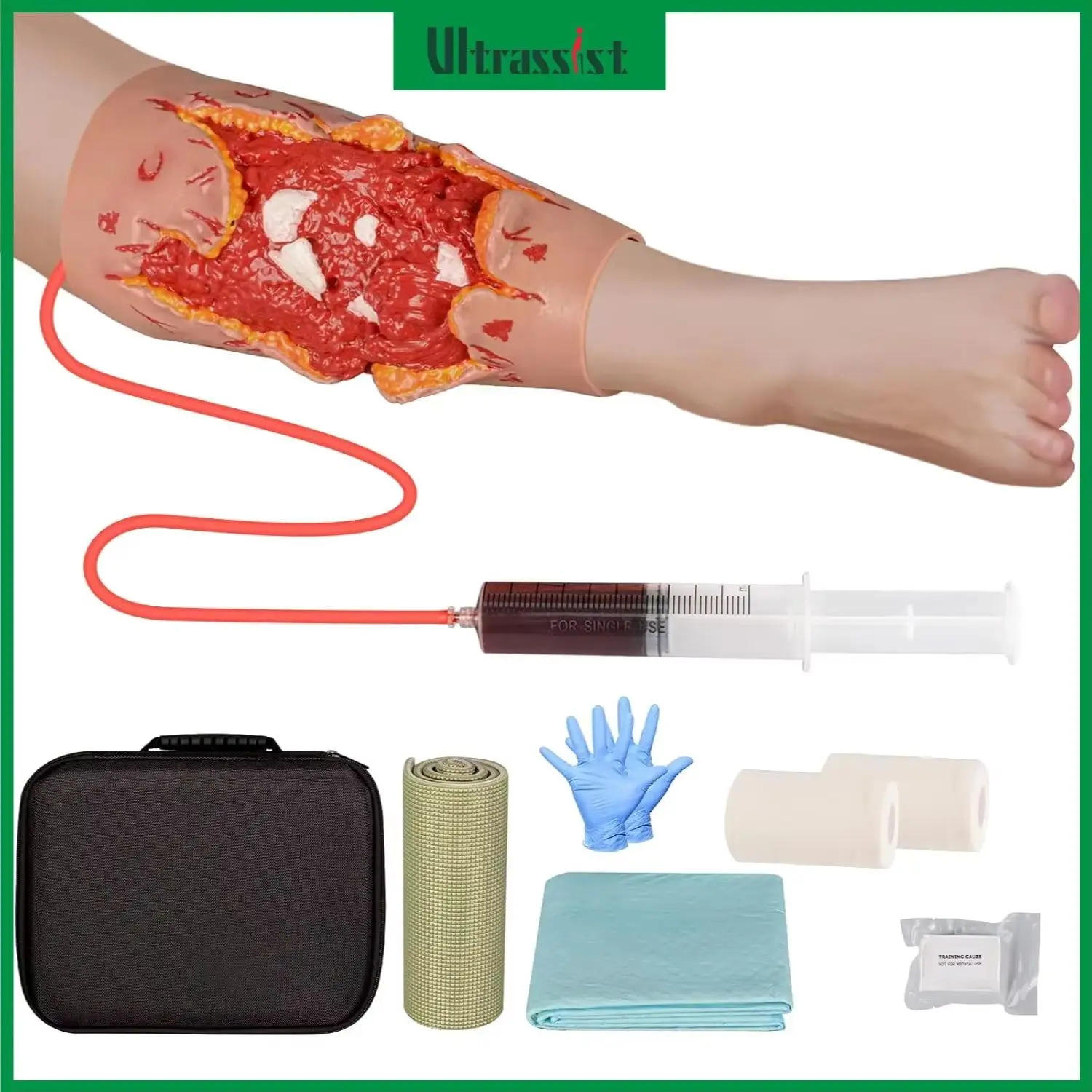 Ultrassist Open Fracture Wound Trainer Sleeve Model Wound Packing Dressing Training Stop the Bleeding for Meidcal Education