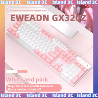 EWEADN GX320Z Pink Wired Office Keyboard Silent Ergonomic LED Backlighting Gaming Office Laptop PC Accessories Girl Gifts