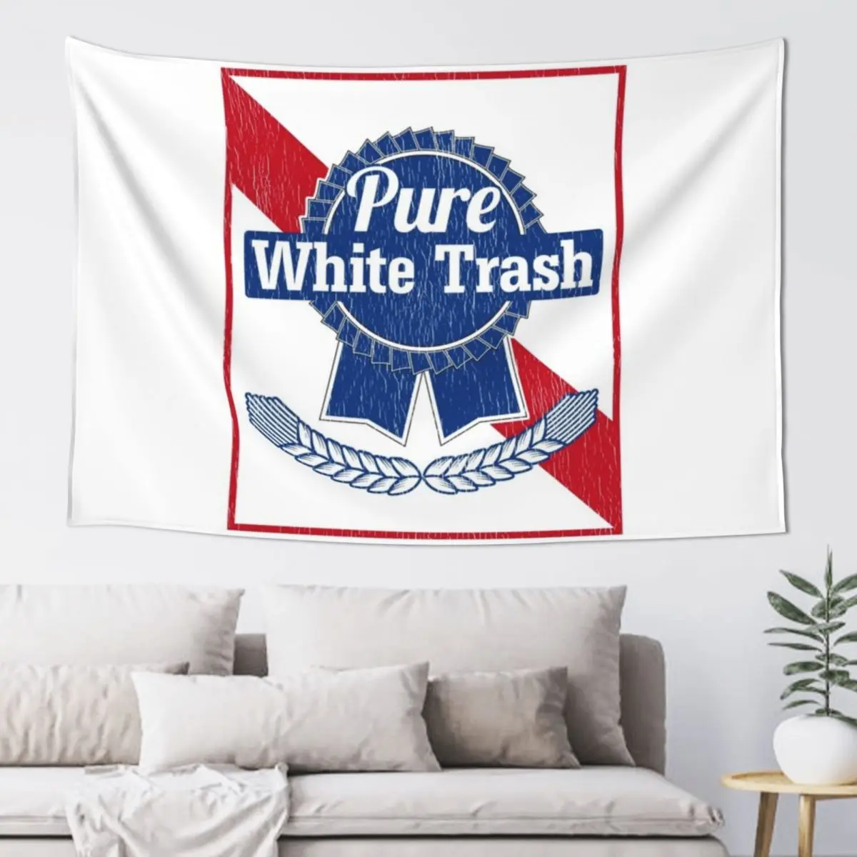 

Funny Redneck Gift, Pure White Trash Tapestry Custom Home Decorating Room Decor Wallpaper Tapestry