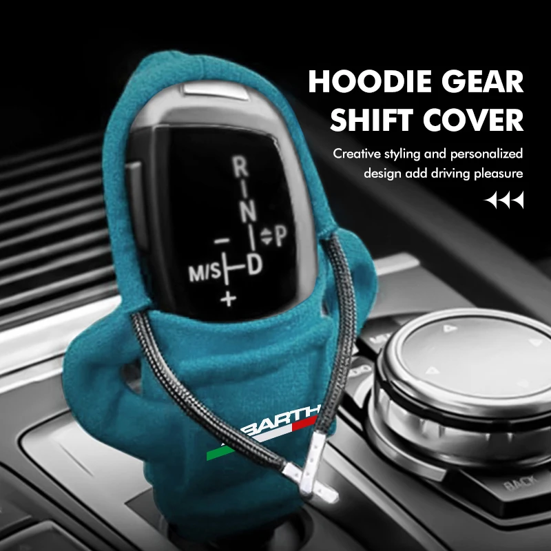 Universal Car Hoodie Shift Cover Gear Lever Interior Decor For Abarth 500 595 695 Punto 124 Spider Panda