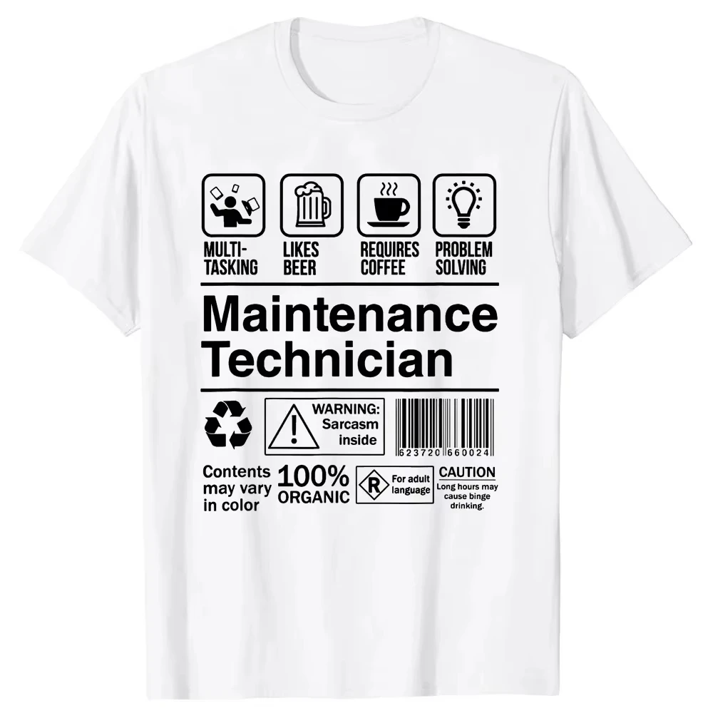 Maintenance Worker Gifts T-Shirts Men Women's Plus Size O-Neck Daily Casual Oversized Streetwear Harajuku Unisex Tees Streetwear