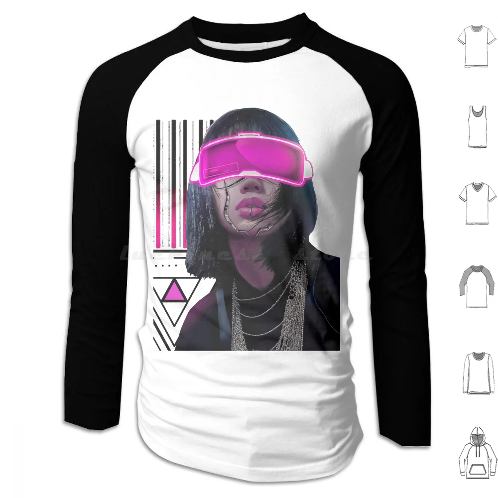 Neon Vaporwave Hoodie Cotton Long Sleeve Steam Wave Japanese Hipster Future Fashion Urban Style Vaporwave Cyber Culture