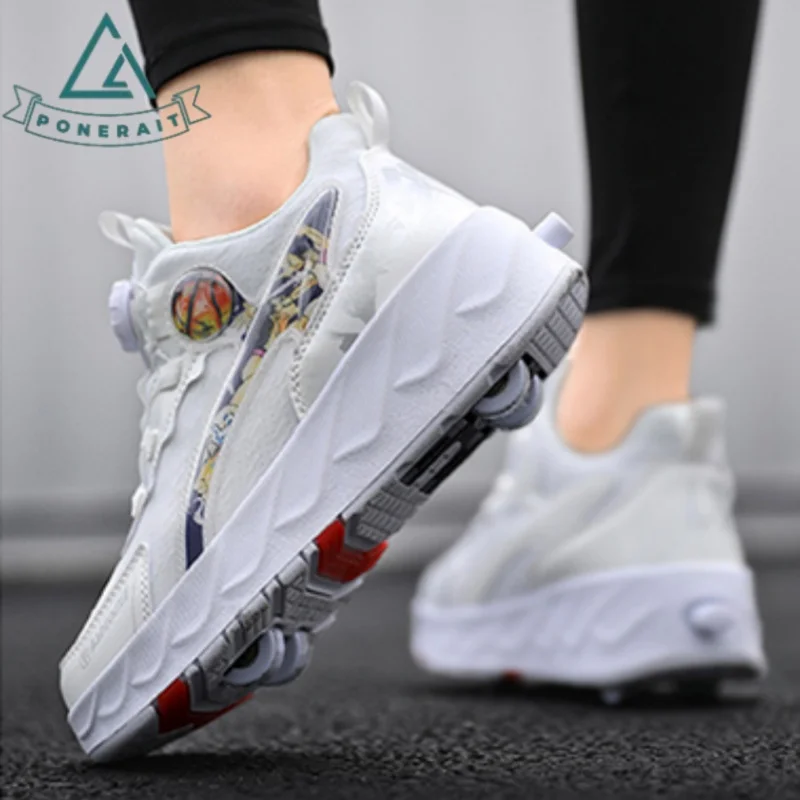 

Kids Roller Skate Shoes Casual Outdoor Parkour Detachable With 4 Wheels Boys Girls Fashion Children Deformation Skating Shoes