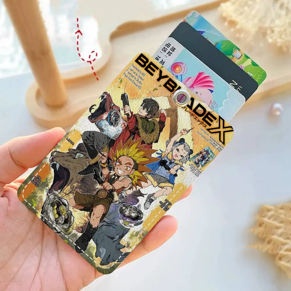 Cool B-Beyblade Burst Holder Keychain With Keychain For Access Card Bus Pass & Card Credit ID Bank Card Protective Case