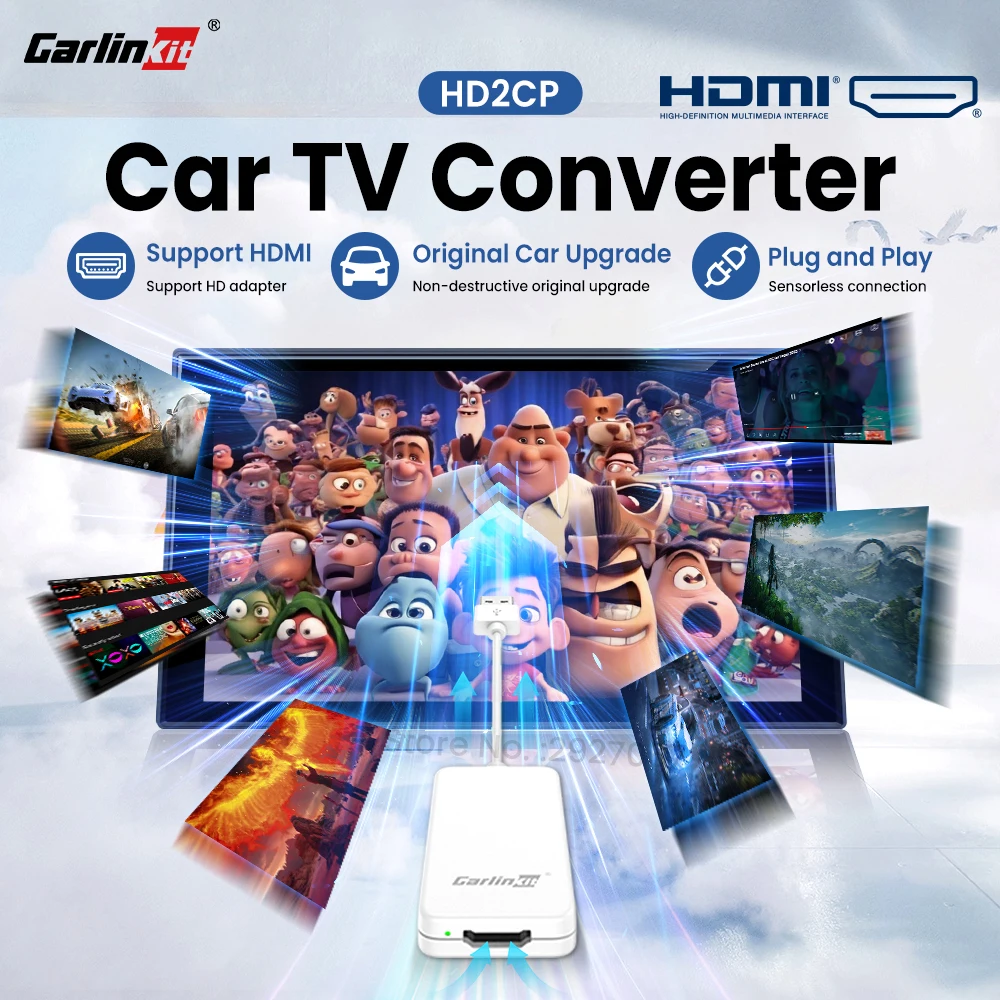 CarlinKit Car TV Mate Converter for OEM Wired CarPlay Car HDMI Input Digital Video Multimedia USB Adapter for Game Fire TV Stick