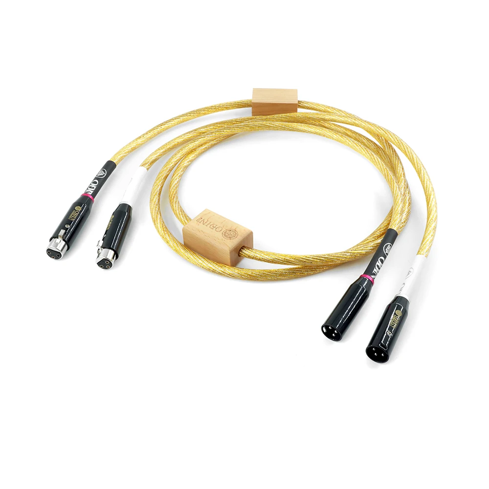 الحمى الرائدة زوج واحد من Odin ODIN Sterling Gold Silver XLR Cannon خط إشارة الصوت المتوازن للذكور والإناث
