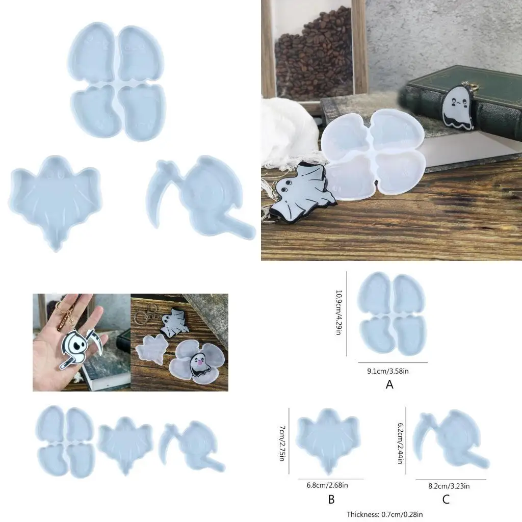 

P9FE Clown Skeleton Resin Mold DIY Jewelry Party Earring Keychain Mold