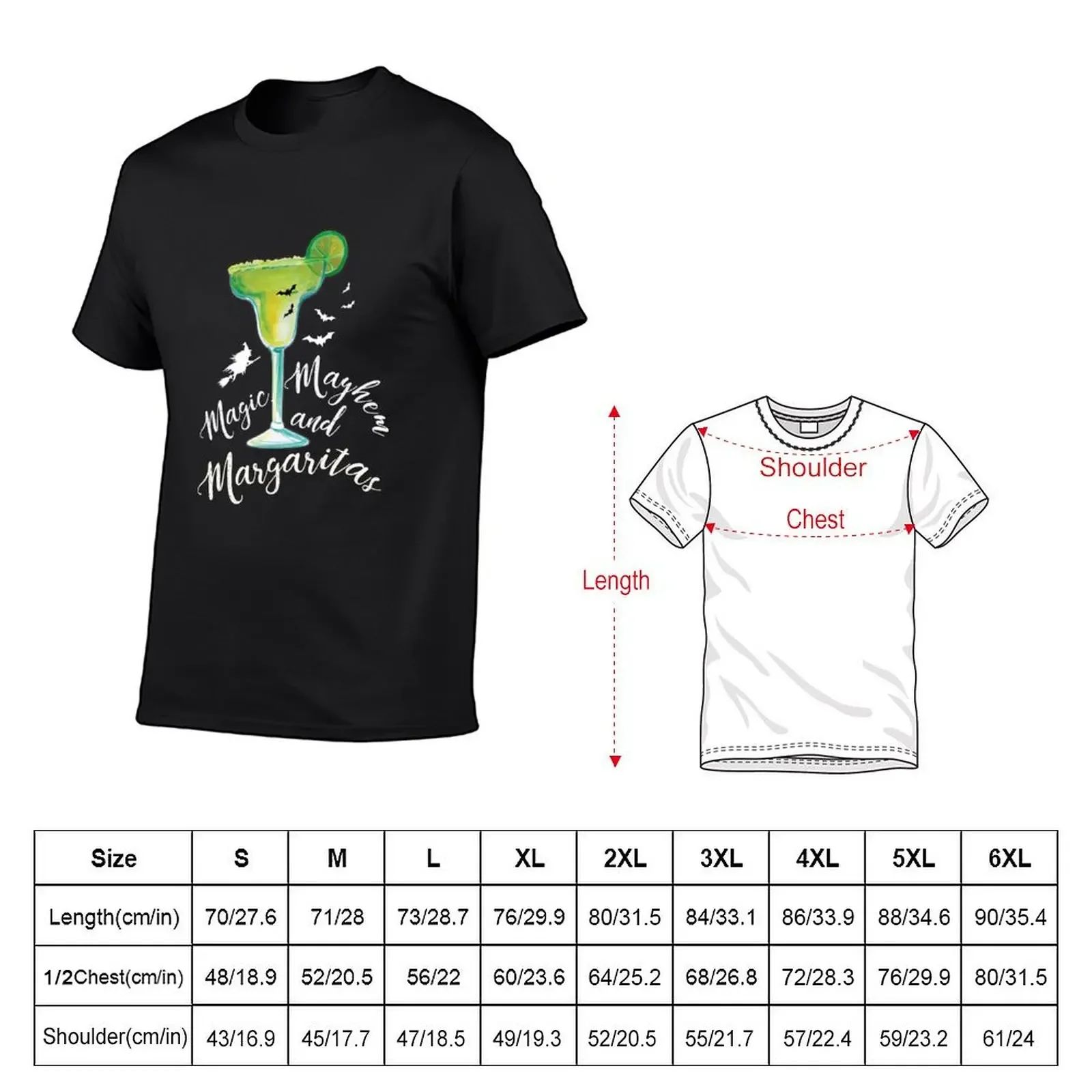 Halloween, Magic & Margaritas Adult Halloween Party T-shirt cute tops blanks Blouse mens funny t shirts