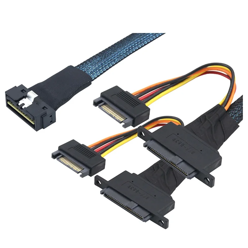 

A13E-LP Низкопрофильный SFF-8654 8I 74P до 2X SFF-8639 U. 2 U2 15P SATA Power NVME для кабеля SSD 1M PCI-E Slimline