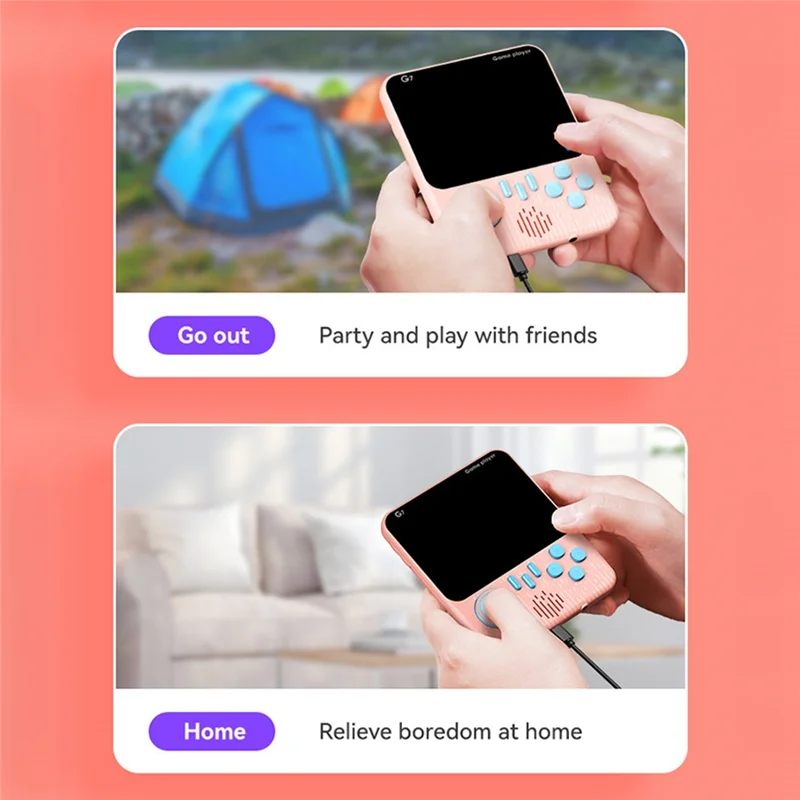 

Консоль для видеоигр G7 в стиле ретро со встроенными 666 играми и экраном 3,5 дюйма, карманный геймпад с AV-выходом, портативный игровой контроллер (D)