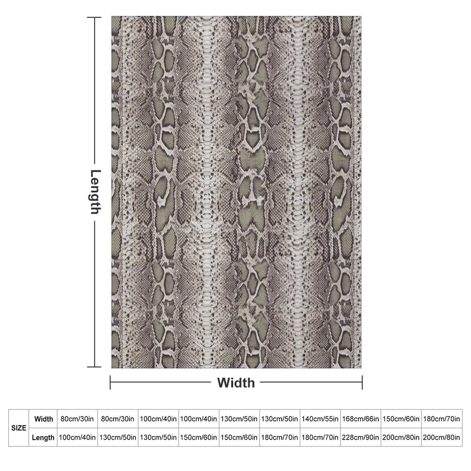 SnakeSkin Print Throw Blanket couch cozy soft plush fuzzy picnic outdoor blanket
